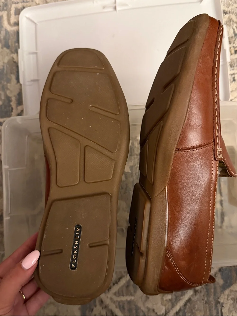 Florsheim Cognac Brown Leather Slip-On Loafers